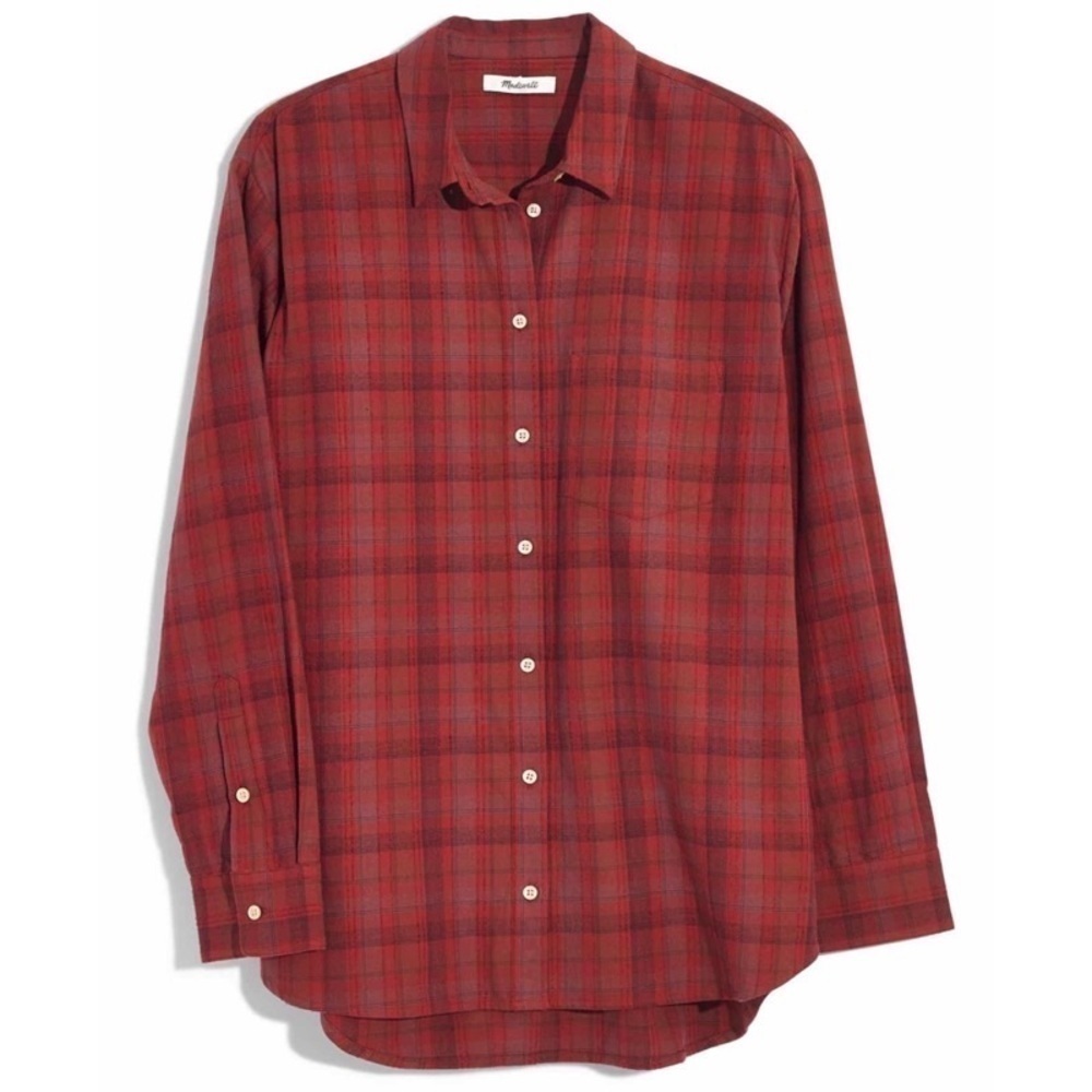 NWT MADEWELL Plaid Oversized Ex-Boyfriend Shirt